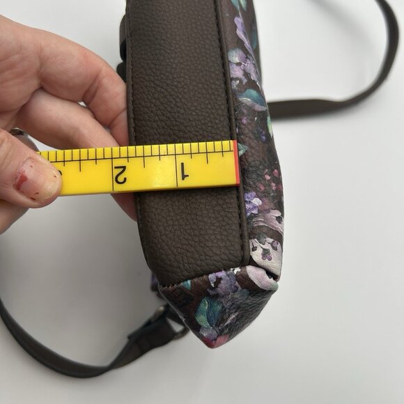 ROSETTI Crossbody Purse Brown Floral Vinyl Adjustable Strap Pockets 9.5"x7.5" - Picture 10 of 12